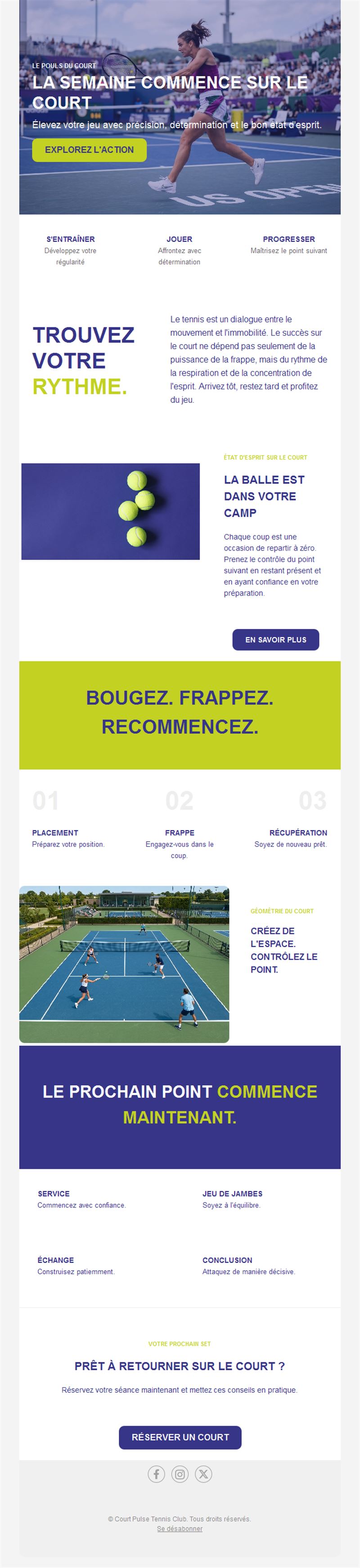 Newsletter hebdo de club de tennis