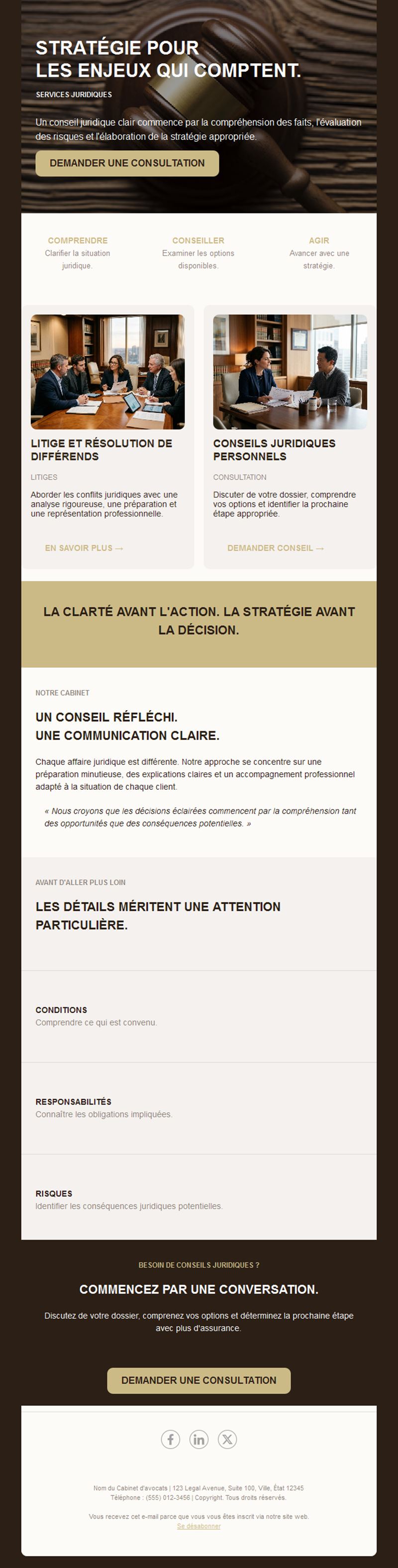 Newsletter de cabinet en contentieux
