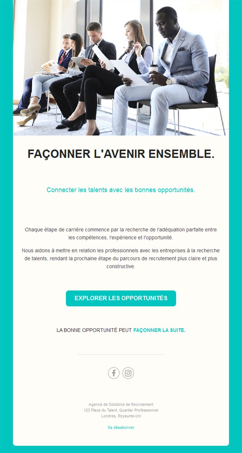 Email d'agence de recrutement de talents