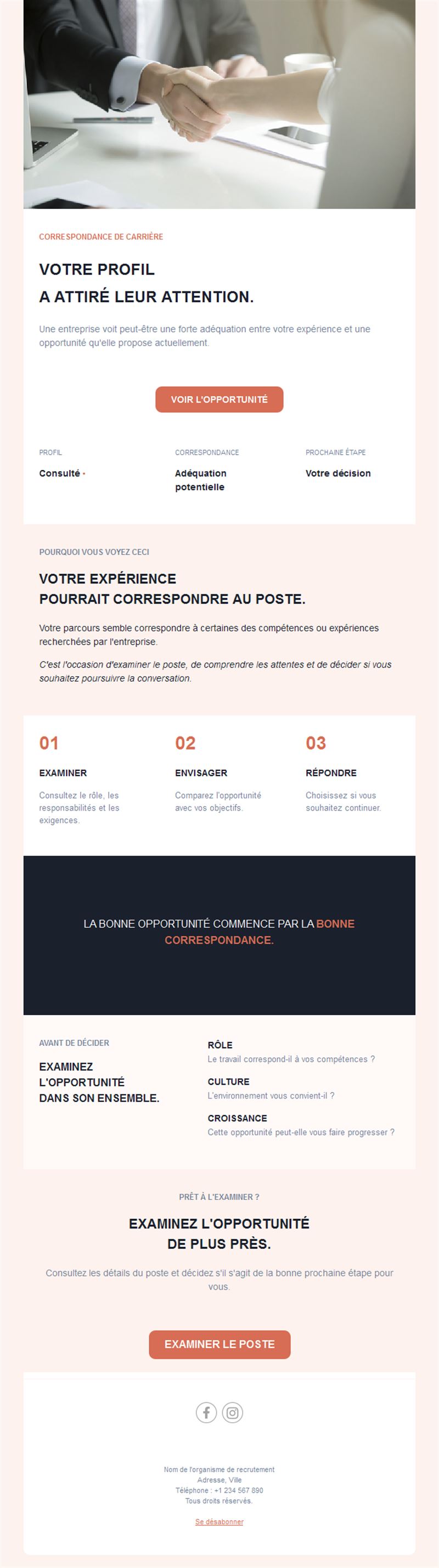Email de profil candidat correspondant