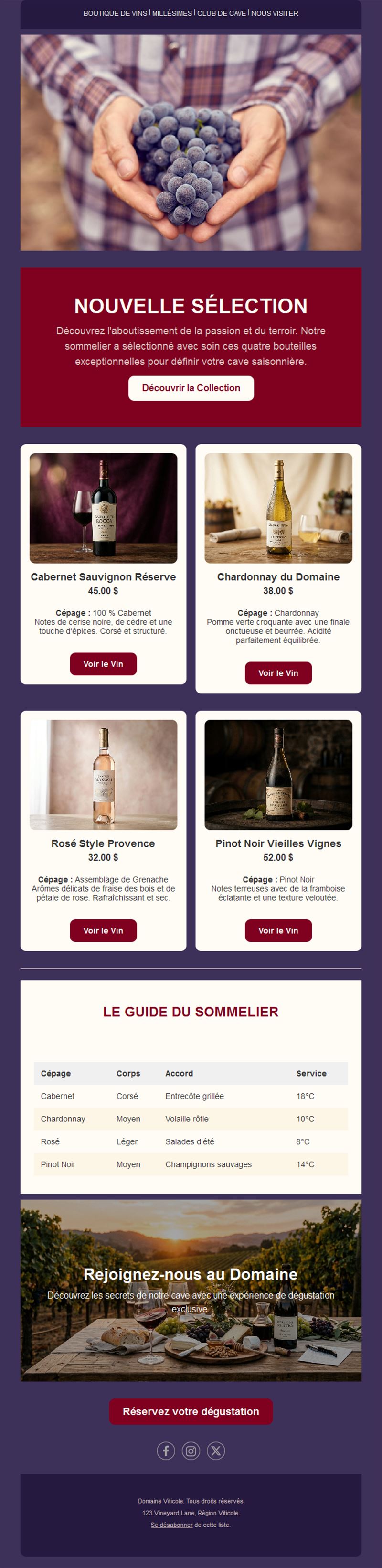 Newsletter bordeaux de sélection de vins