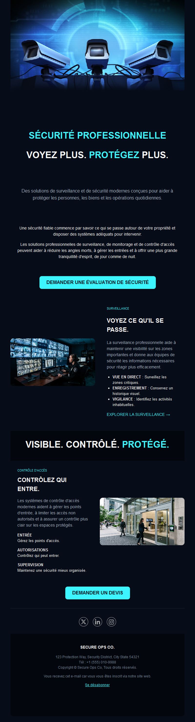 Email de vidéosurveillance