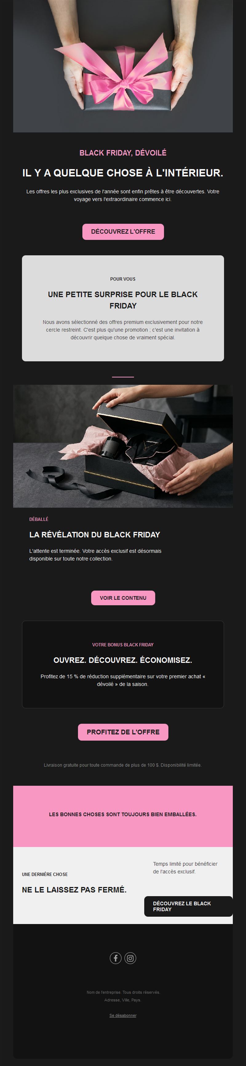 Email d'offre surprise Black Friday
