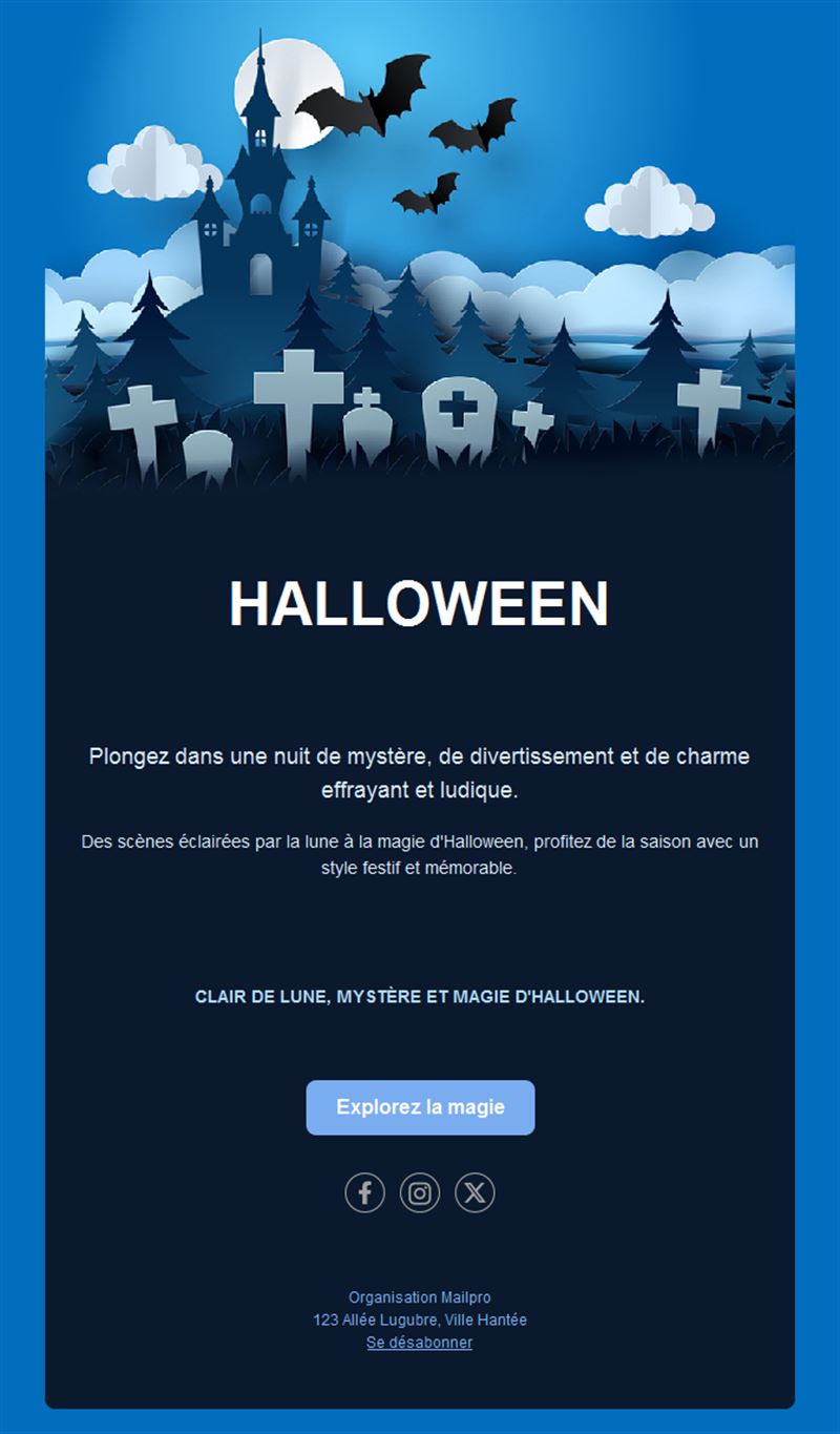 Modèle de newsletter Halloween château hanté