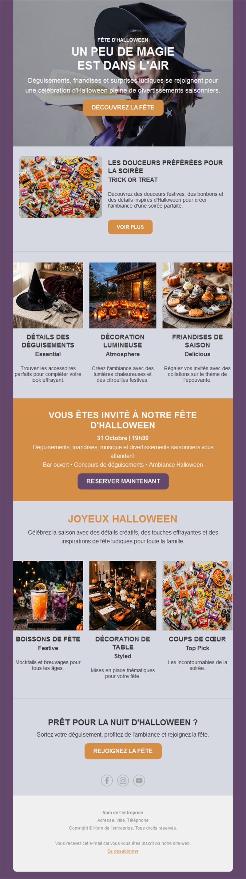 Invitation à une soirée Halloween avec RSVP