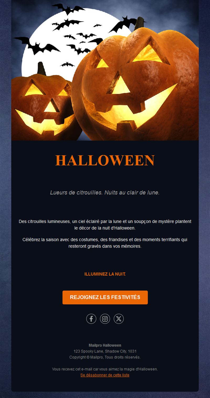 Email Halloween citrouilles classiques