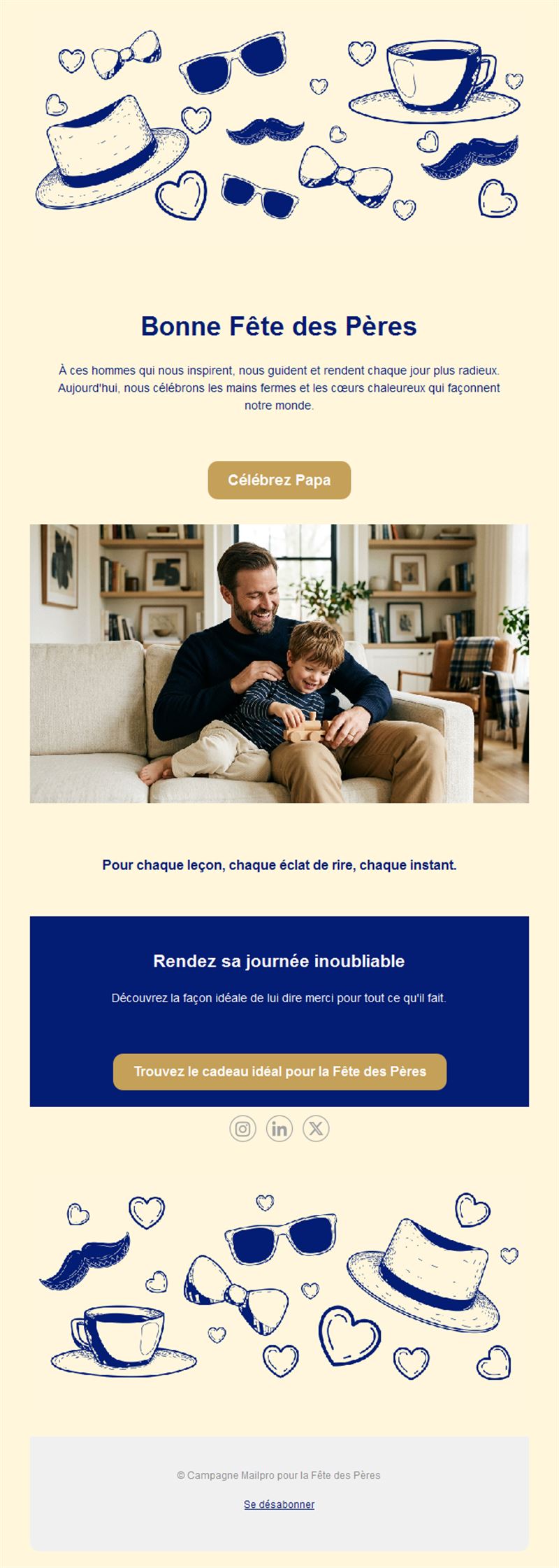 Email illustré de fête des pères