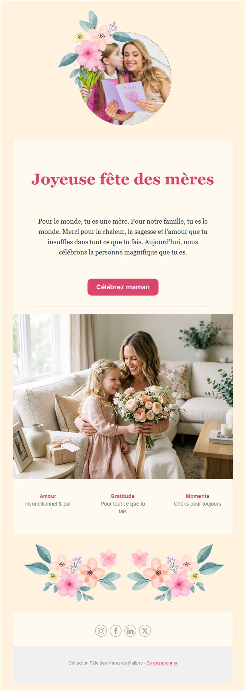 Email crème de fête des mères