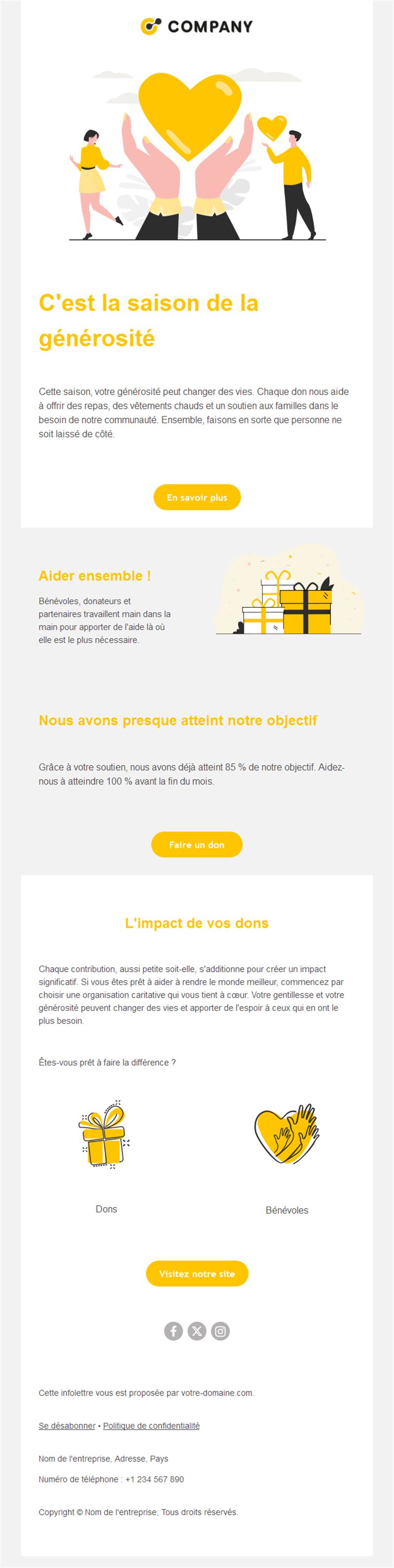 Email d'appel aux dons pour association