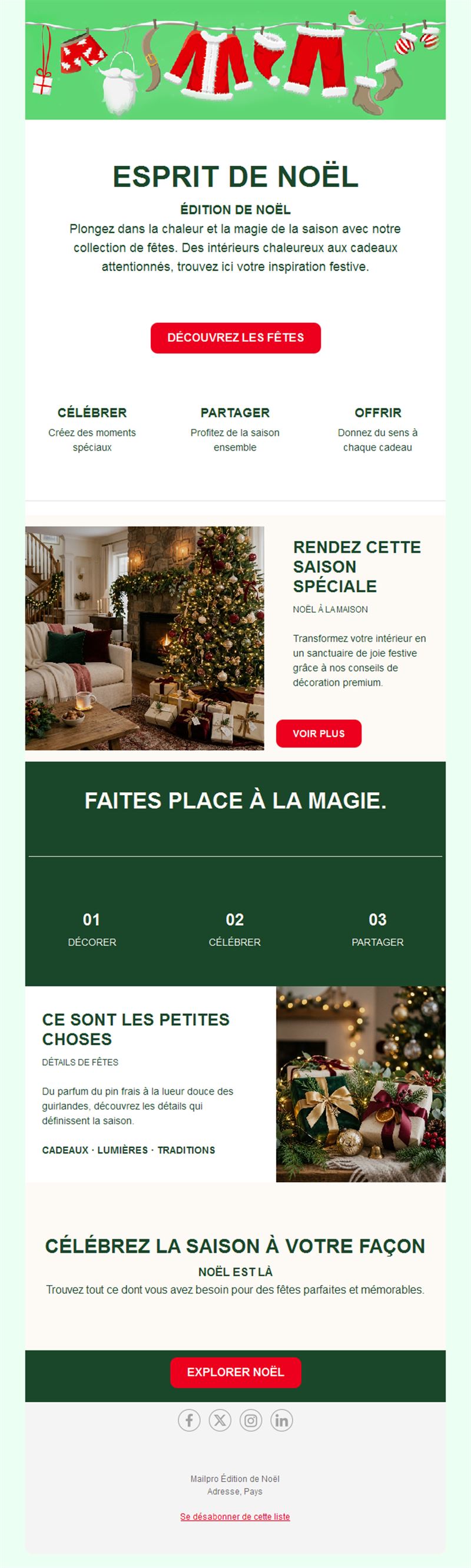 Newsletter de Noël ambiance déco maison