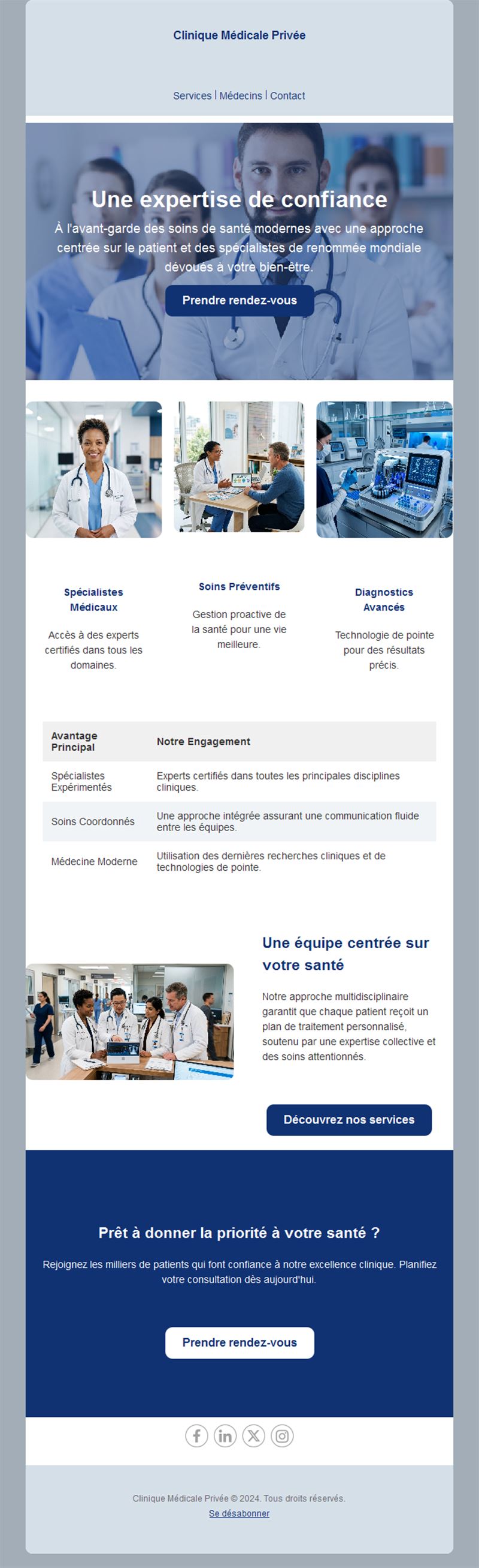 Newsletter de clinique de spécialistes