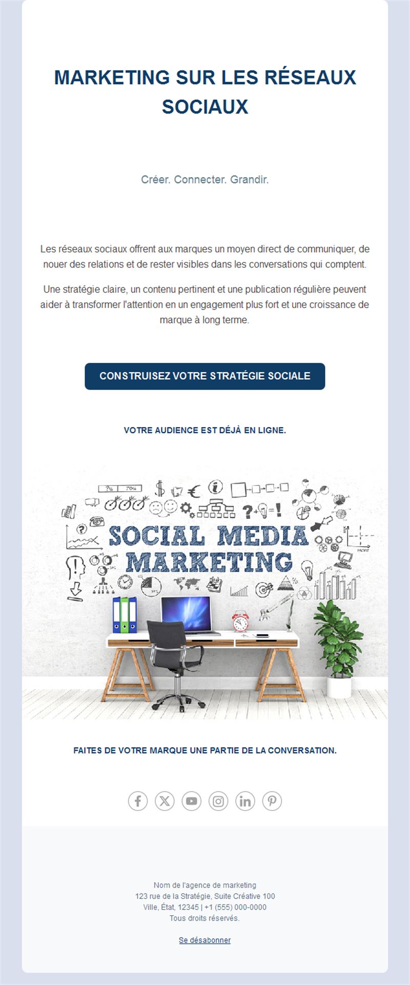 Email d'agence social media