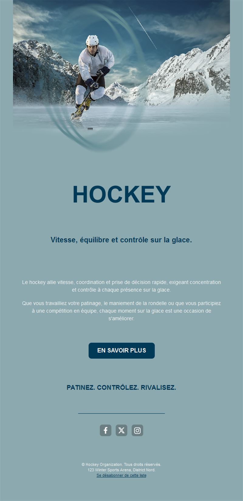Email de hockey en plein air