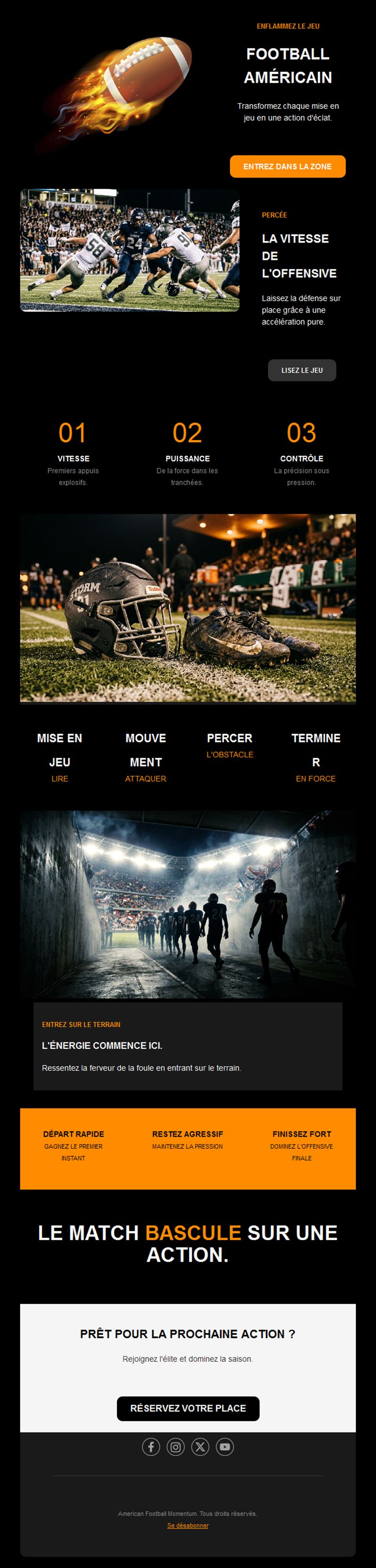 Newsletter pour club de football américain