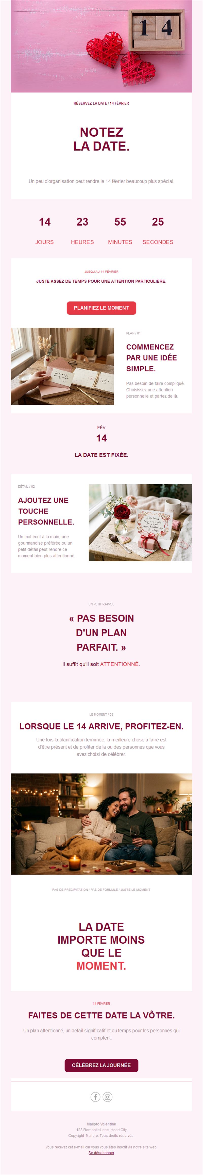 Email save the date de Saint-Valentin