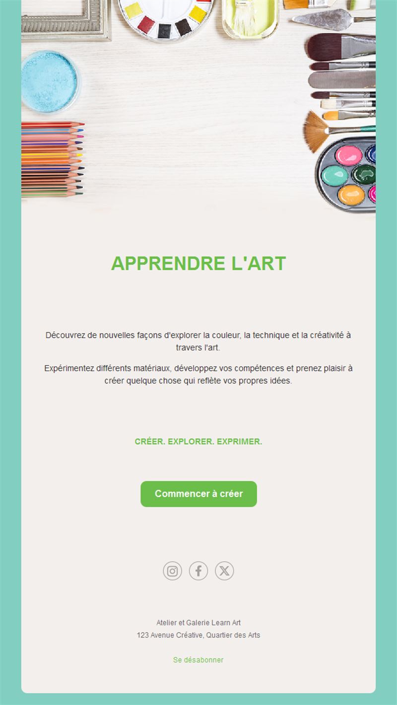 Email de cours d'aquarelle et de dessin