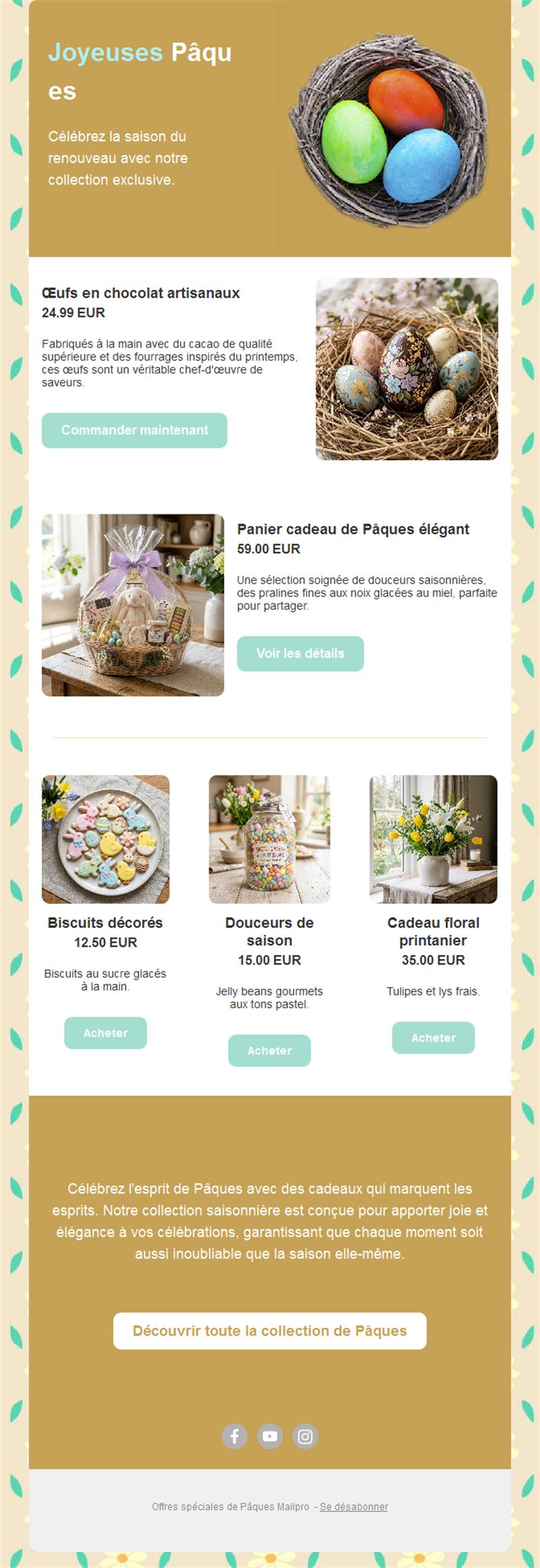 Email doré de collection de Pâques