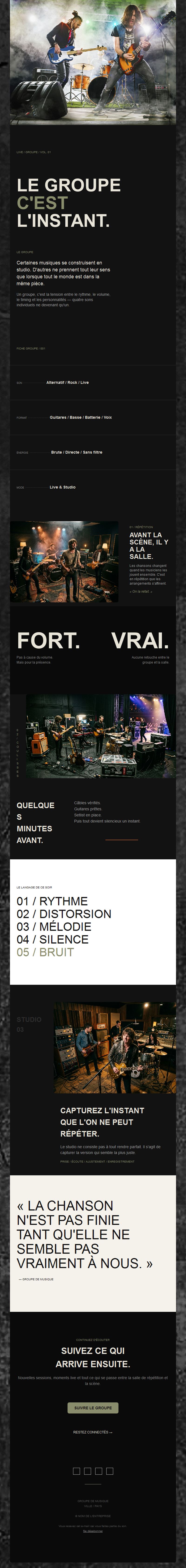 Newsletter de groupe de rock