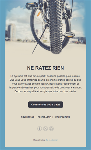 Modèle simple de newsletter vélo