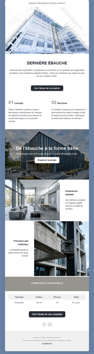 Email d'architecture : de l'esquisse au bâtiment