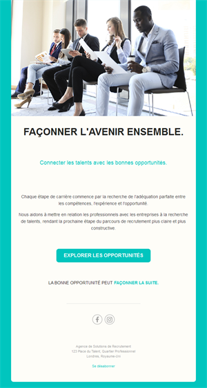 Email d'agence de recrutement de talents