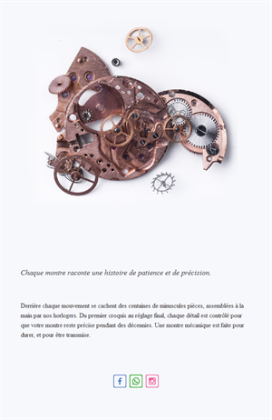 Email éditorial sur les mouvements horlogers