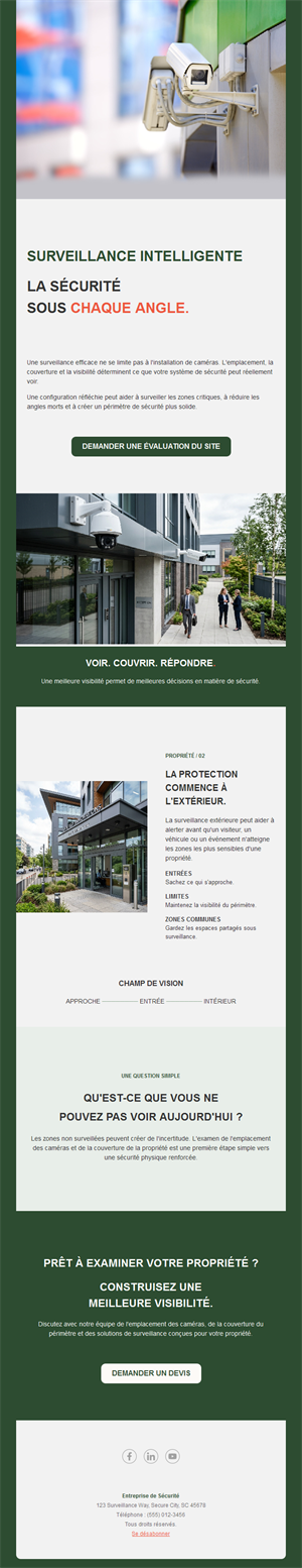Email de vidéosurveillance intelligente