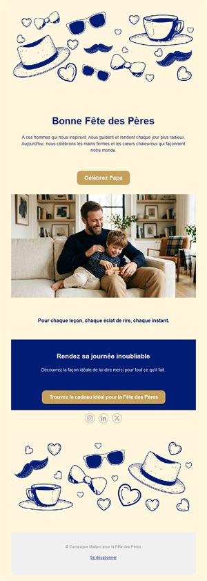 Email illustré de fête des pères