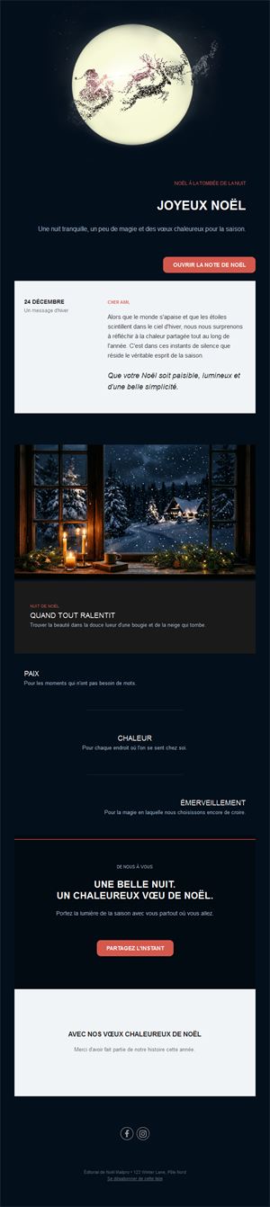Email de vœux pour la veille de Noël