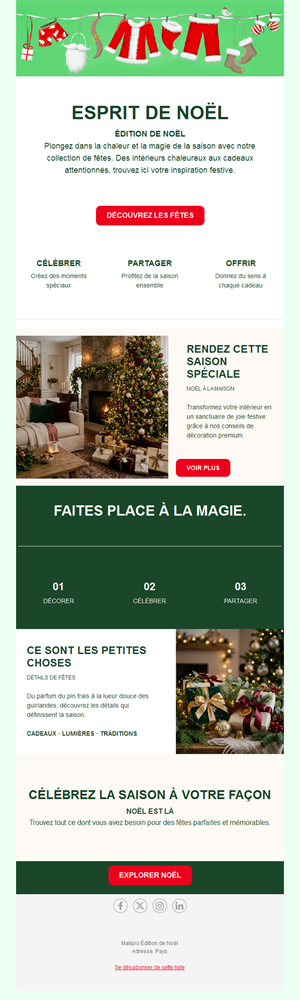 Newsletter de Noël ambiance déco maison