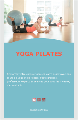 Email turquoise de yoga et Pilates