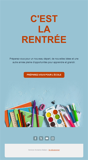Email simple de rentrée scolaire
