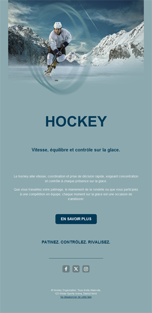 Email de hockey en plein air
