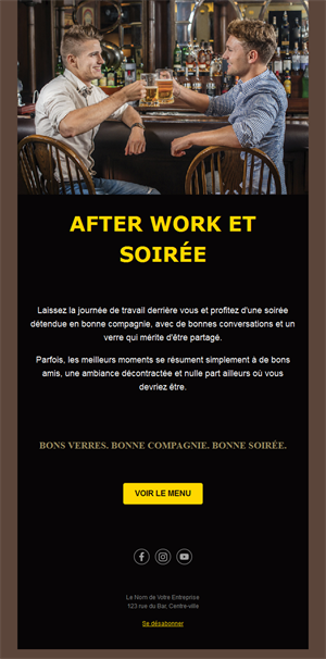 Invitation email à un afterwork