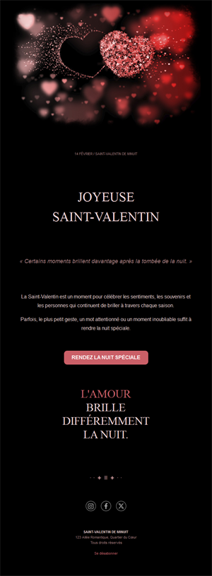 Email nocturne de Saint-Valentin