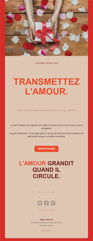 Email Saint-Valentin : faites passer l'amour