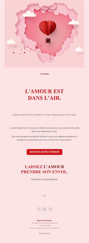 Email Saint-Valentin : l'amour est dans l'air