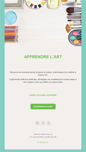 Email de cours d'aquarelle et de dessin