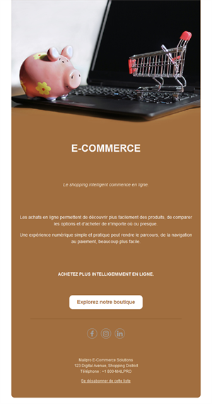 Email brun pour un shopping malin