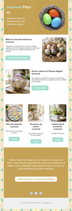 Email doré de collection de Pâques