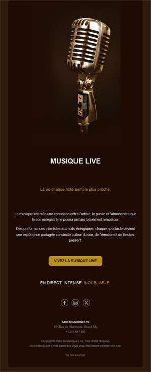 Email de salle de concerts